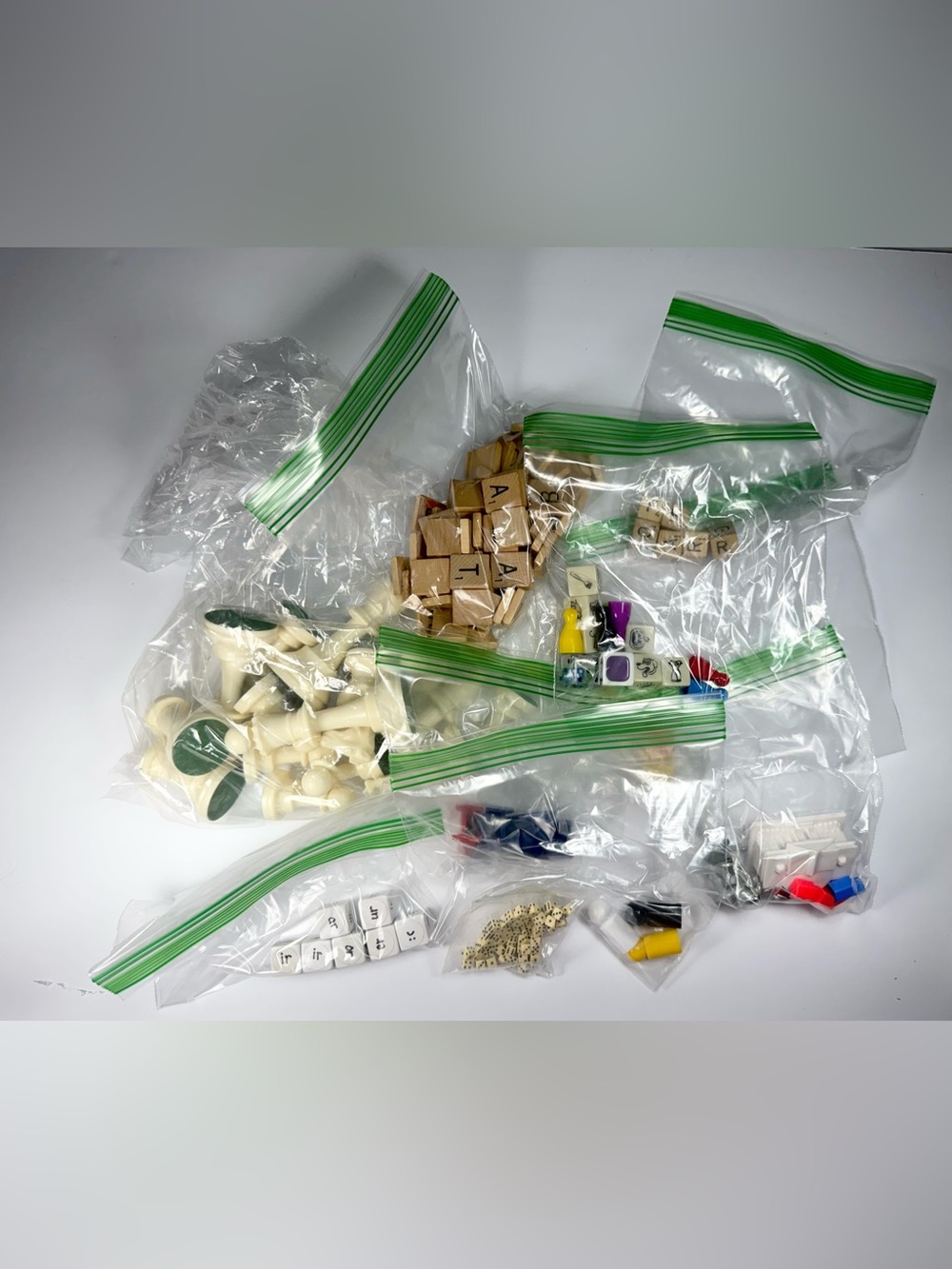 Reseller Lot Of Random Game Pieces - Dicecapades Stratego Scrabble More 1.2lbs